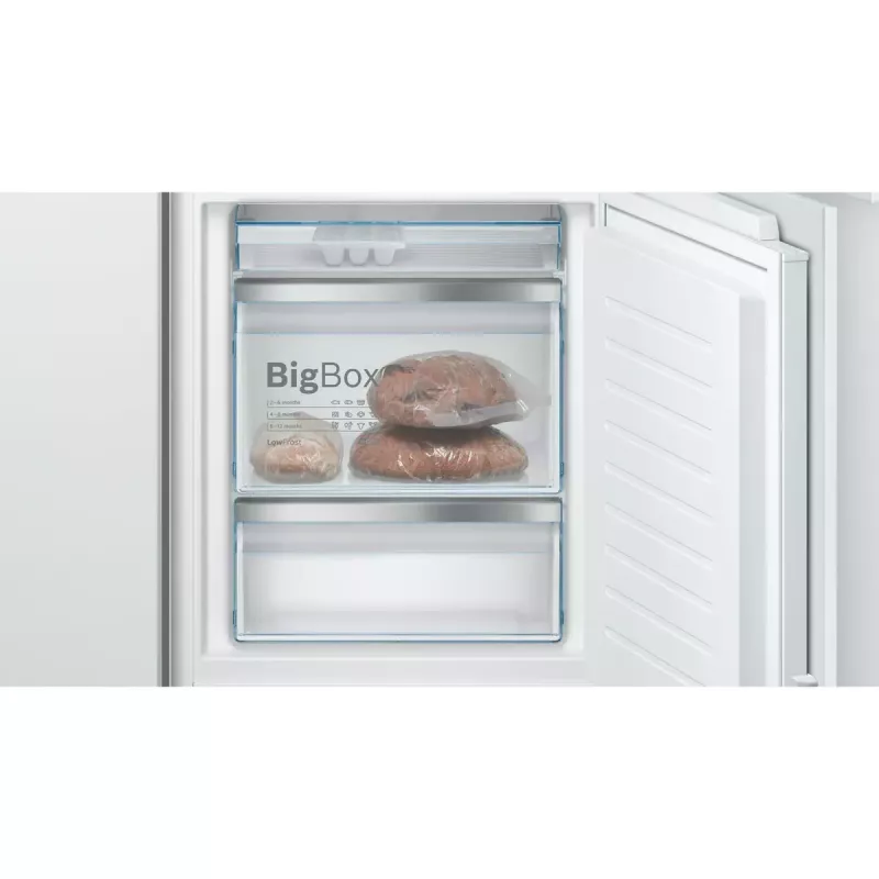 Einbau-Kühl-Gefrierkombination Bosch Serie 6 KIS86AFE0, 266 L Gesamt, 192 L Kühlteil, 74 L Gefrierteil unten, Touch-Bedienung, Türanschlag wechselbar