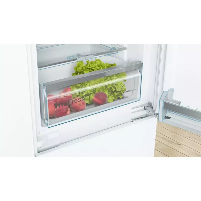 Einbau-Kühl-Gefrierkombination Bosch Serie 6 KIS86AFE0, 266 L Gesamt, 192 L Kühlteil, 74 L Gefrierteil unten, Touch-Bedienung, Türanschlag wechselbar