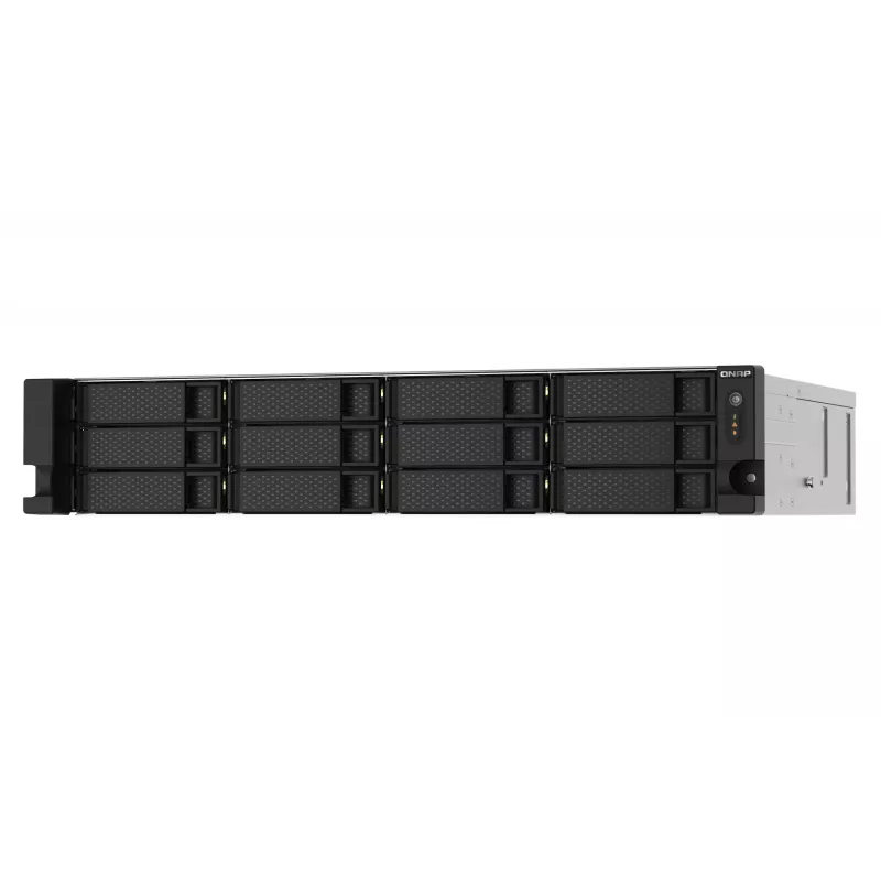 QNAP TS-1273AU-RP-8G NAS/Storage-Server Rack (2U) Ryzen Embedded V1500B 8 GB DDR4 0 TB QNAP QTS Aluminium, Schwarz