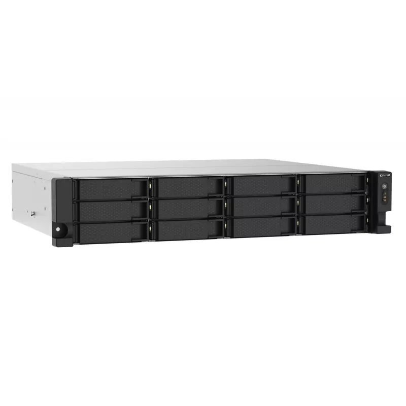 QNAP TS-1273AU-RP-8G NAS/Storage-Server Rack (2U) Ryzen Embedded V1500B 8 GB DDR4 0 TB QNAP QTS Aluminium, Schwarz