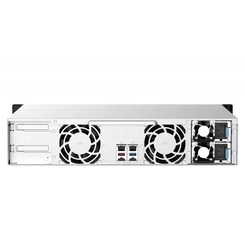 QNAP TS-1273AU-RP-8G NAS/Storage-Server Rack (2U) Ryzen Embedded V1500B 8 GB DDR4 0 TB QNAP QTS Aluminium, Schwarz