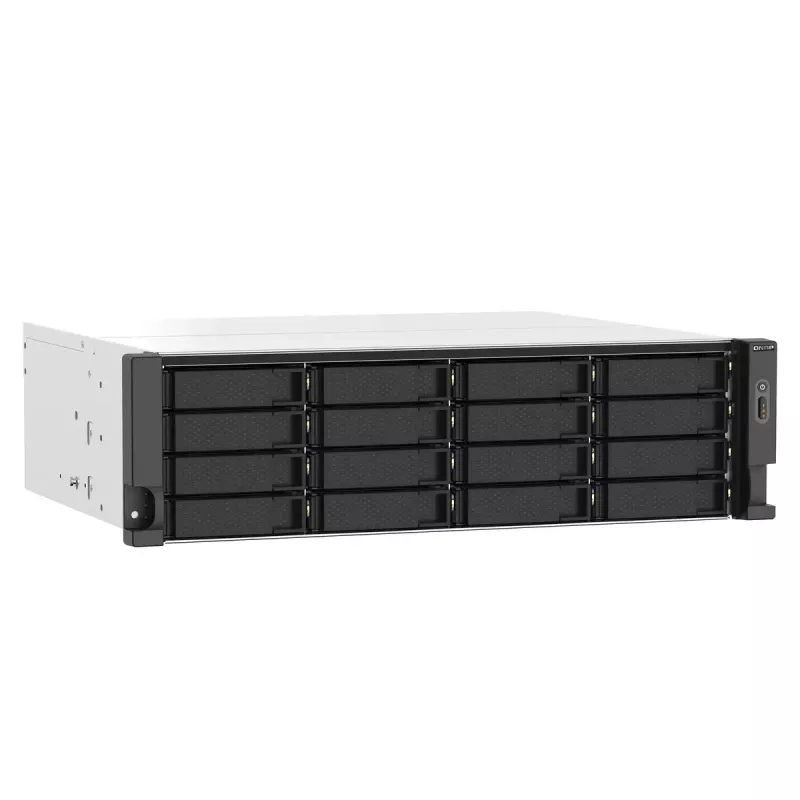 QNAP TS-1673AU-RP-16G NAS/Storage Server Rack (3U) Ryzen Embedded V1500B 16 GB DDR4 0 TB QNAP QTS Schwarz, Grau