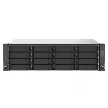QNAP TS-1673AU-RP-16G NAS/Storage Server Rack (3U) Ryzen Embedded V1500B 16 GB DDR4 0 TB QNAP QTS Schwarz, Grau
