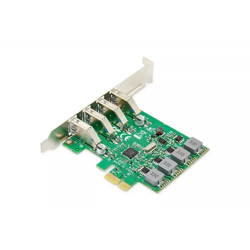 DIGITUS USB PCIe Erweiterungskarte USB 3.0, 4-Port A/F, Chipsatz: VL805, selbstversorgt