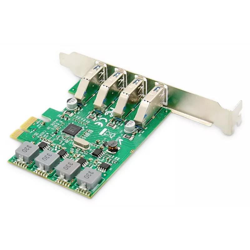DIGITUS USB PCIe Erweiterungskarte USB 3.0, 4-Port A/F, Chipsatz: VL805, selbstversorgt