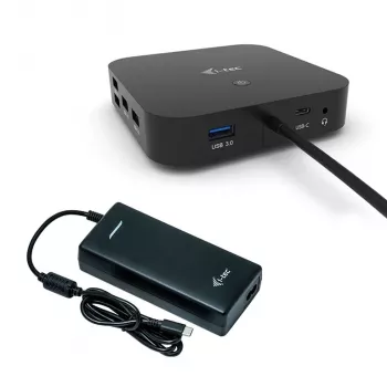i-tec USB-C Dual Display Docking Station mit Power Delivery 100 W + Universal-Ladegerät 100 W