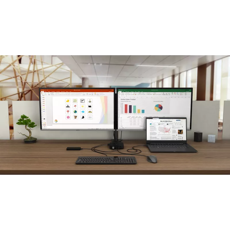 i-tec USB-C Dual Display Docking Station mit Power Delivery 100 W + Universal-Ladegerät 100 W