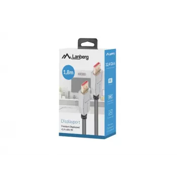 DisplayPort-Kabel LANBERG CA-DPDP-20CU-0018-BK 1,8 m DisplayPort 1.4 32,4 Gbit/s HDR Vergoldet