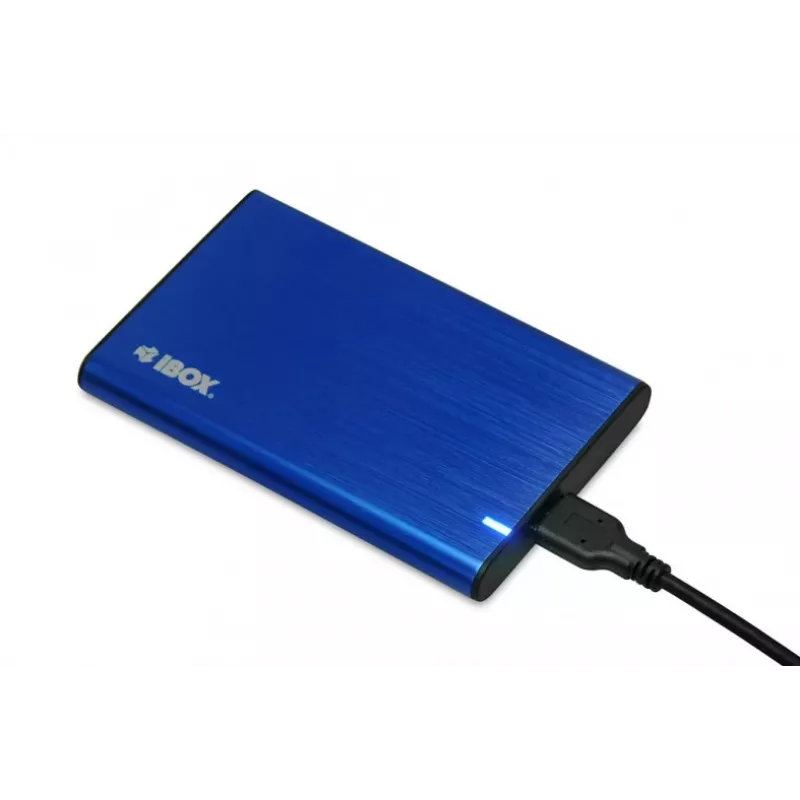HDD/SSD-Gehäuse IBOX HD-05 — 2,5 Zoll SATA III, USB 3.2 Gen 1 (Micro-USB B), bis zu 10 TB, blau
