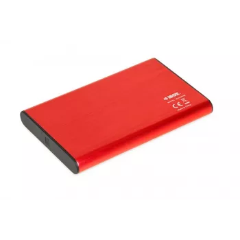 HDD/SSD-Gehäuse IBOX HD-05 Rot 2,5 Zoll — USB 3.2 Gen 1 (5 Gbit/s), JMicron JMS578, bis zu 10 TB
