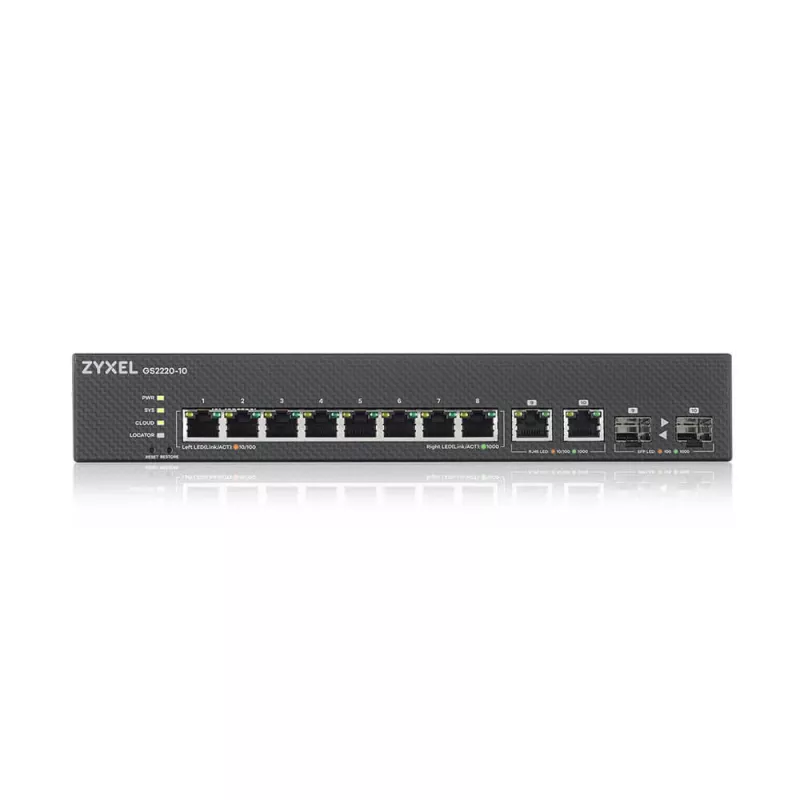 Zyxel GS2220-10-EU0101F Netzwerk-Switch Managed L2 Gigabit Ethernet (10/100/1000) Schwarz