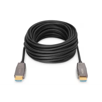 DIGITUS HDMI AOC Hybrid-Faser-Verbindungskabel, Typ A Stecker/Stecker, 15m, UHD 8K@60Hz, CE, schwarz