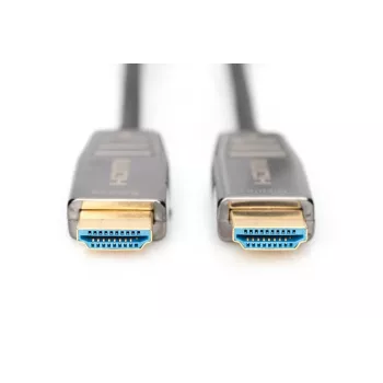 DIGITUS HDMI AOC Hybrid-Faser-Verbindungskabel, Typ A Stecker/Stecker, 15m, UHD 8K@60Hz, CE, schwarz