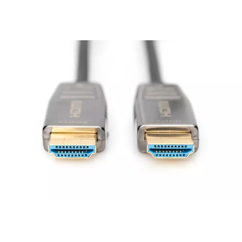 DIGITUS HDMI AOC Hybrid-Faser-Verbindungskabel, Typ A Stecker/Stecker, 15m, UHD 8K@60Hz, CE, schwarz