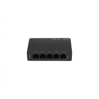 Unmanaged network switch LANBERG DSP3-1005-60W, 5x Gigabit RJ-45, 4x PoE+ (60 W total), 10 Gbit/s switching