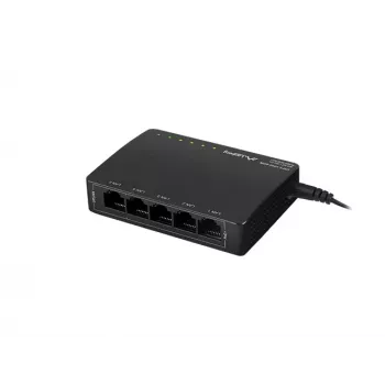 Unmanaged network switch LANBERG DSP3-1005-60W, 5x Gigabit RJ-45, 4x PoE+ (60 W total), 10 Gbit/s switching