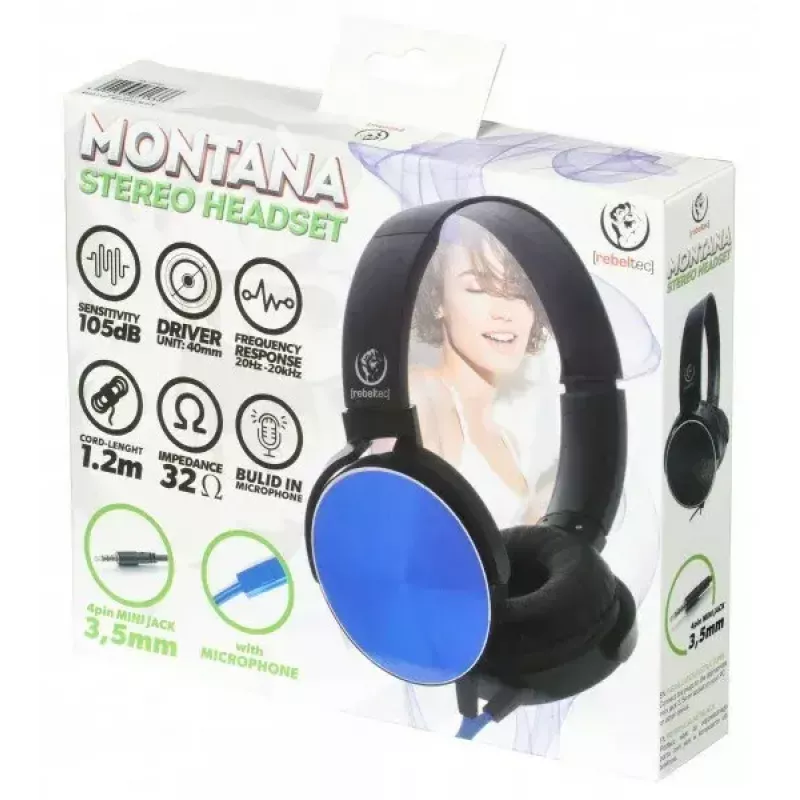 Stereo-Kopfhörer Rebeltec MONTANA BLU