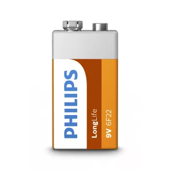 Batterie Philips 6F22L1B/10 — Einweg-9V-Zink-Kohle, 0,0385 kg