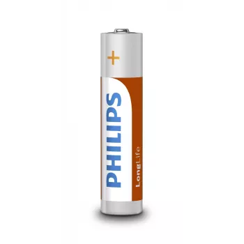 Einwegbatterie Philips LongLife R03L4B/10 — Zink-Kohle 1,5 V, AAA, 4er-Pack