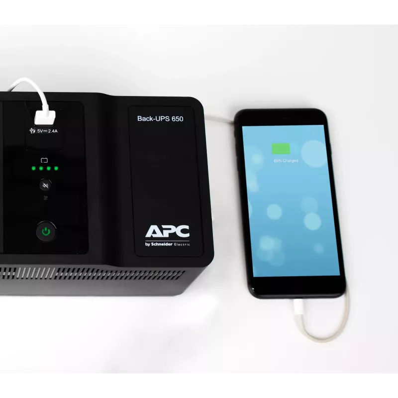 APC Back-UPS 650VA 230V 1 USB charging port - (Offline-) USV uninterruptible Netzteil (UPS) Standby (Offline) 0.65 kVA 400 W 8 AC outlet(s)