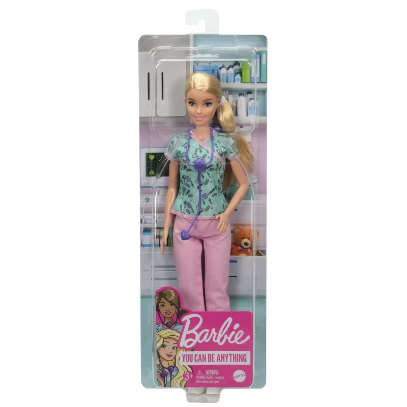 Barbie Krankenschwesterpuppe mit Kittel, Kleidung und Zubehör, Modepuppe, Weiblich, 3 Jahr(e), Mädchen, 304,8 mm, 120 g