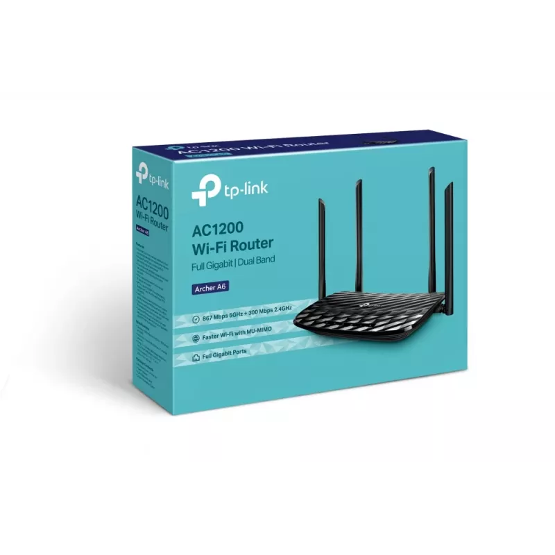 TP-Link AC1200 Wireless Router Gigabit Ethernet Dualband (2,4 GHz / 5 GHz) Schwarz