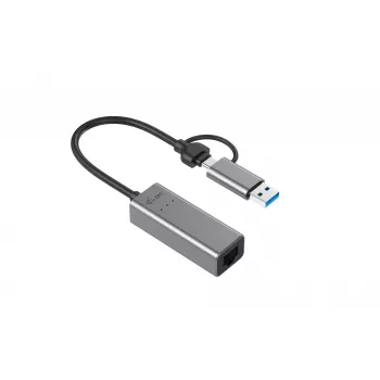 “i-tec Metal USB-C/USB-A 2.5Gbps Ethernet” Adapter, kabelgebunden, USB Type-A/USB Type-C, Ethernet, 2500 Mbit/s, Grau