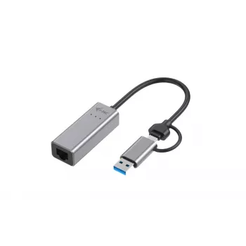 “i-tec Metal USB-C/USB-A 2.5Gbps Ethernet” Adapter, kabelgebunden, USB Type-A/USB Type-C, Ethernet, 2500 Mbit/s, Grau