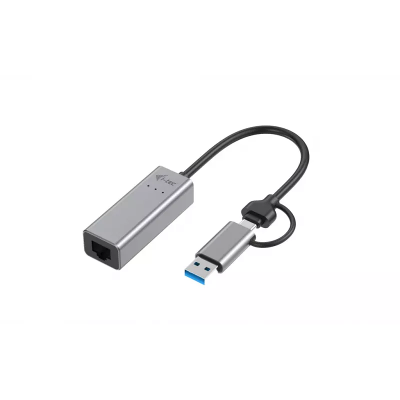 “i-tec Metal USB-C/USB-A 2.5Gbps Ethernet” Adapter, kabelgebunden, USB Type-A/USB Type-C, Ethernet, 2500 Mbit/s, Grau
