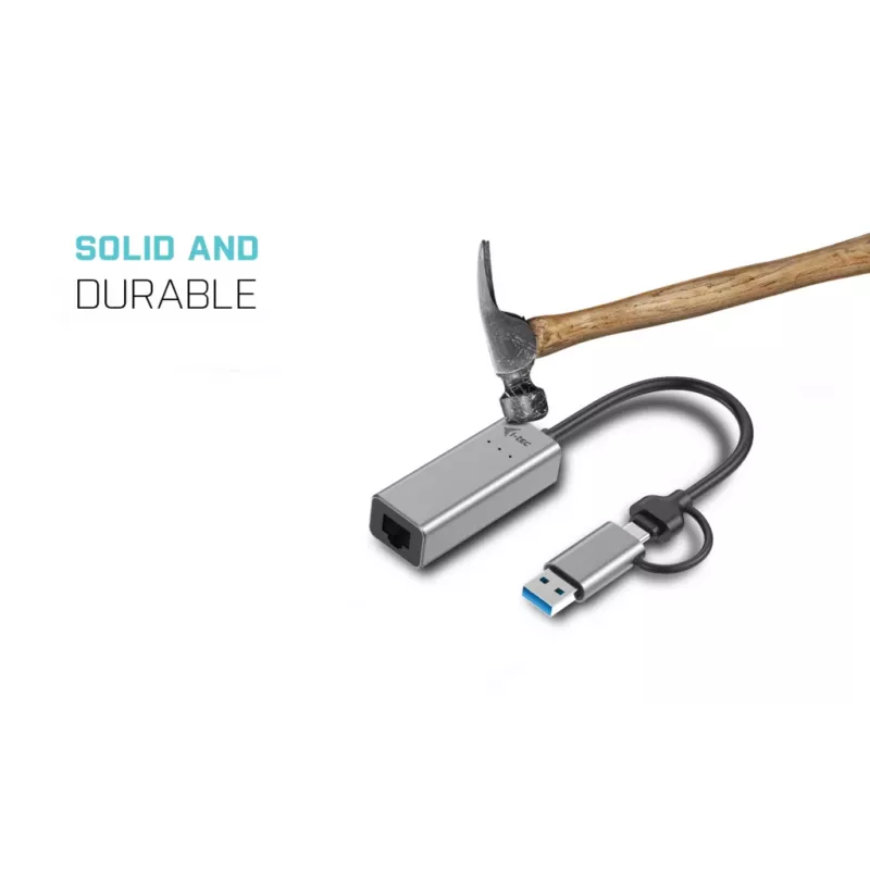 “i-tec Metal USB-C/USB-A 2.5Gbps Ethernet” Adapter, kabelgebunden, USB Type-A/USB Type-C, Ethernet, 2500 Mbit/s, Grau