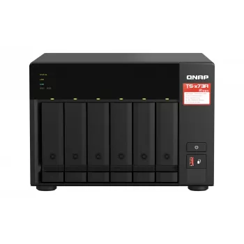 QNAP TS-673A NAS Tower Ryzen Embedded V1500B 8 GB DDR4 0 TB QNAP Turbo System Schwarz