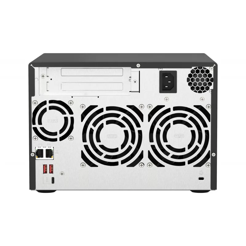 QNAP TS-673A NAS Tower Ryzen Embedded V1500B 8 GB DDR4 0 TB QNAP Turbo System Schwarz