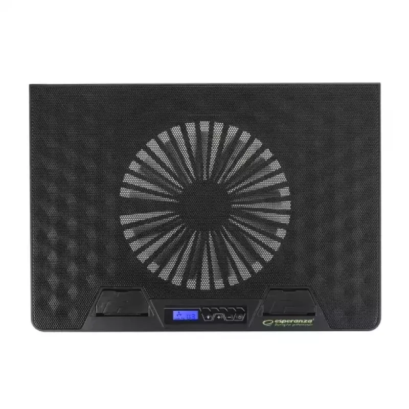 Notebook-Kühlpad ESPERANZA EGC101 — 1 Lüfter 18 cm, 76 cfm, 800 U/min, 5 Höhenpositionen, LCD, USB-betrieben