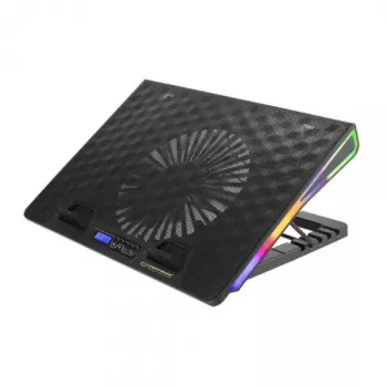 Notebook-Kühlpad ESPERANZA EGC101 — 1 Lüfter 18 cm, 76 cfm, 800 U/min, 5 Höhenpositionen, LCD, USB-betrieben