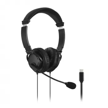 Kensington Classic USB-C Headset mit Mikrofon, kabelgebunden, Telefonate/Musik, Headset, Schwarz