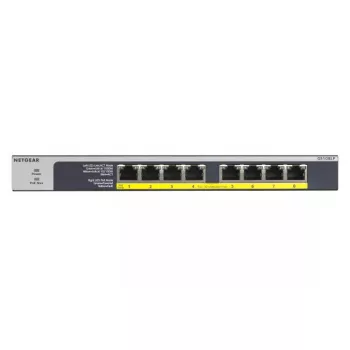 NETGEAR GS108LP Unmanaged Gigabit Ethernet (10/100/1000) Power over Ethernet (PoE) 1U Schwarz, Grau