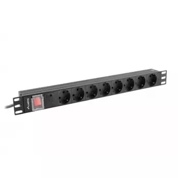 Stromverteilungseinheit PDU Lanberg PDU-08F-0200-BK