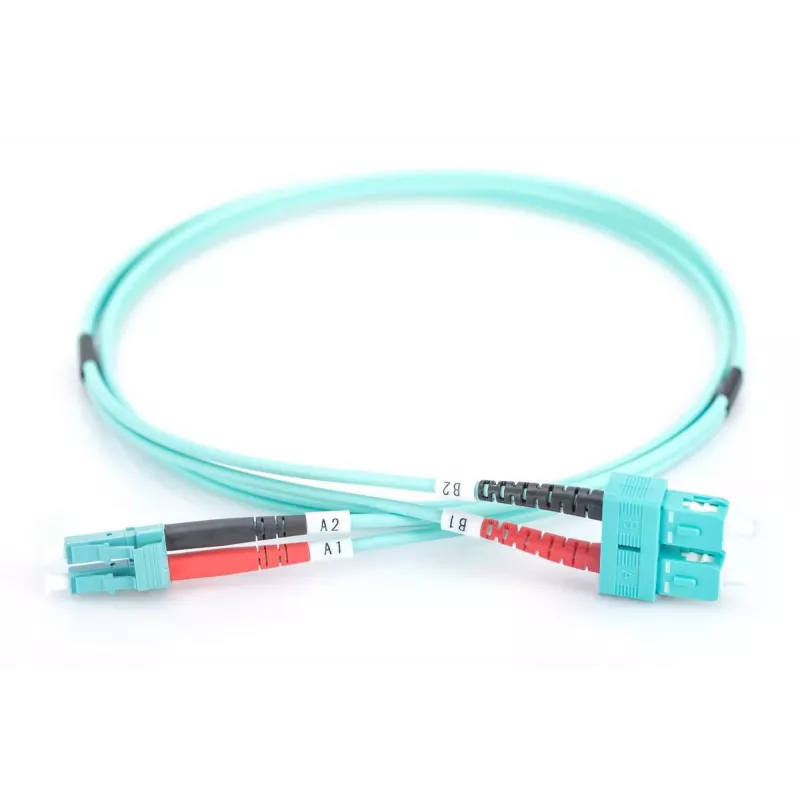 DIGITUS Glasfaser-Patchkabel, LC auf SC Multimode 50/125 µ, Duplex Länge 3m Klasse OM3