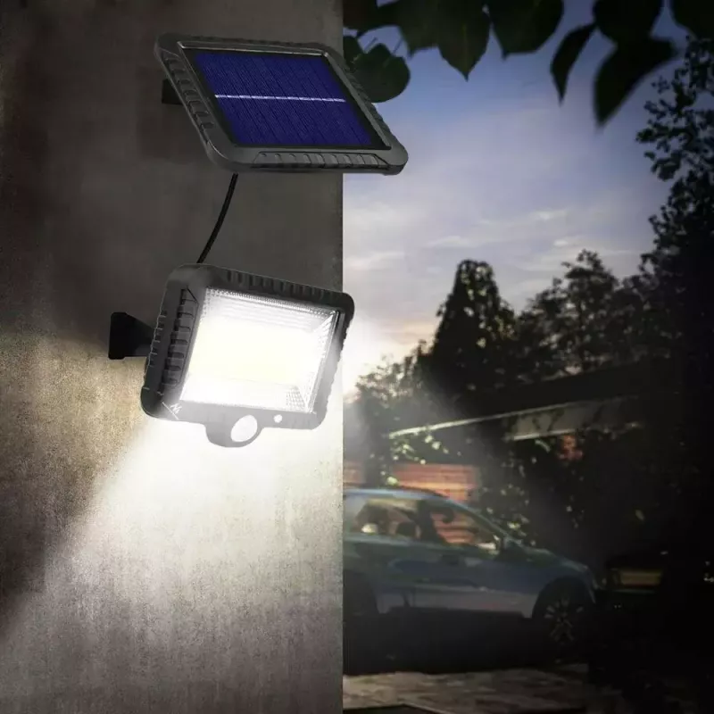 Solar-LED-Außenfluter MACLEAN MCE438, 5 W, 400 lm, IP44, Li-Ion 5,2 V, wandmontiert, weißes Licht, schwarz