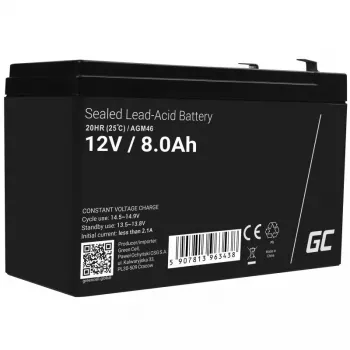 Wiederaufladbare 12-V-Blei-Säure-Batterie Grün Cell AGM46, 8000 mAh, 2,15 kg, VRLA