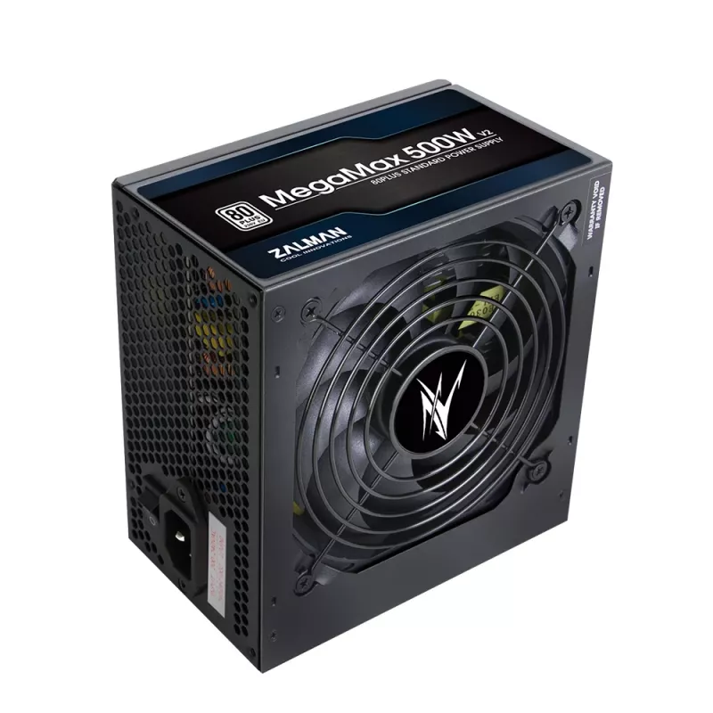 Zalman ZM500-TXII V2 MegaMax 80PLUS 230V EU STANDARD zertifiziertes Hochleistungs-PCI-E-Netzteil 500 W 20+4-Pin-ATX Schwarz