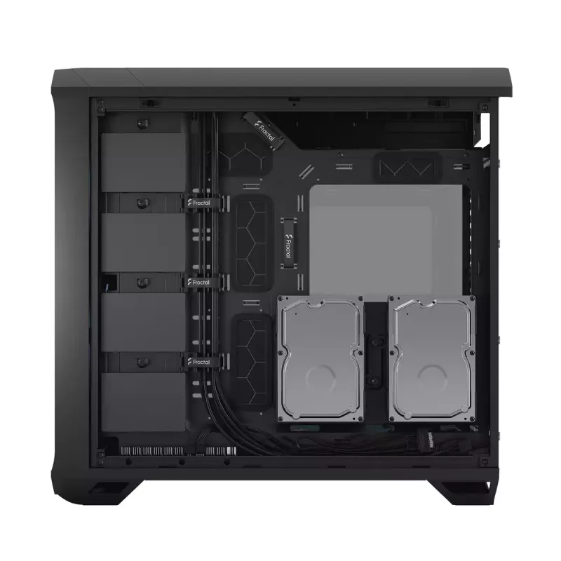 PC-Tower-Gehäuse Fractal Design Torrent Tower Black – unterstützt ATX/EATX/ITX, 2x180-mm-Frontlüfter, 2x3,5-Zoll-Einschübe, 4x2,5-Zoll-Einschübe, gehärtetes Glas
