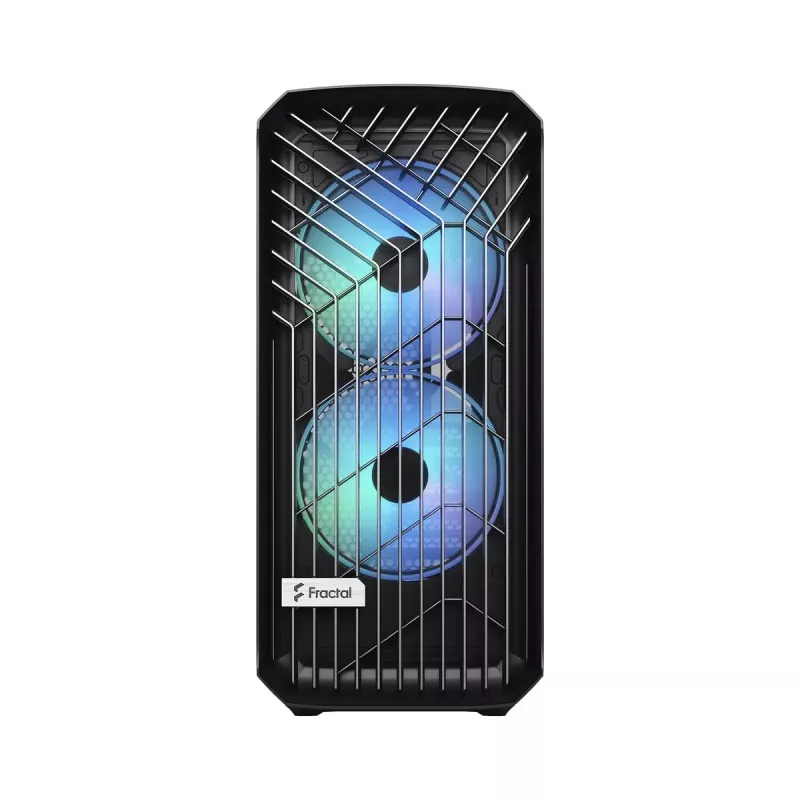 PC-Tower-Gehäuse Fractal Design Torrent Tower Black – unterstützt ATX/EATX/ITX, 2x180-mm-Frontlüfter, 2x3,5-Zoll-Einschübe, 4x2,5-Zoll-Einschübe, gehärtetes Glas