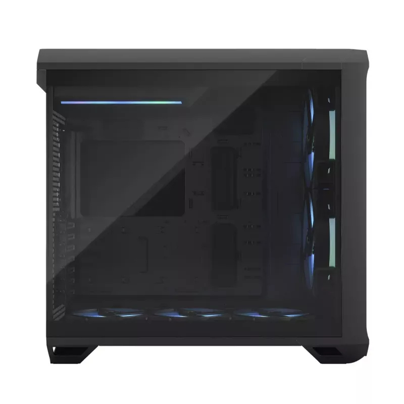 PC-Tower-Gehäuse Fractal Design Torrent Tower Black – unterstützt ATX/EATX/ITX, 2x180-mm-Frontlüfter, 2x3,5-Zoll-Einschübe, 4x2,5-Zoll-Einschübe, gehärtetes Glas