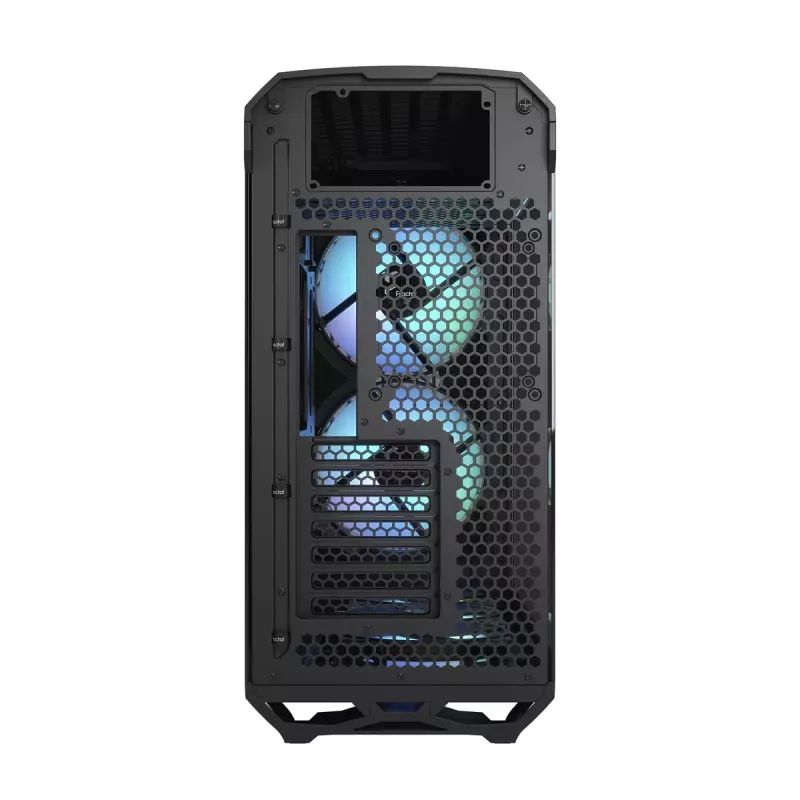 PC-Tower-Gehäuse Fractal Design Torrent Tower Black – unterstützt ATX/EATX/ITX, 2x180-mm-Frontlüfter, 2x3,5-Zoll-Einschübe, 4x2,5-Zoll-Einschübe, gehärtetes Glas