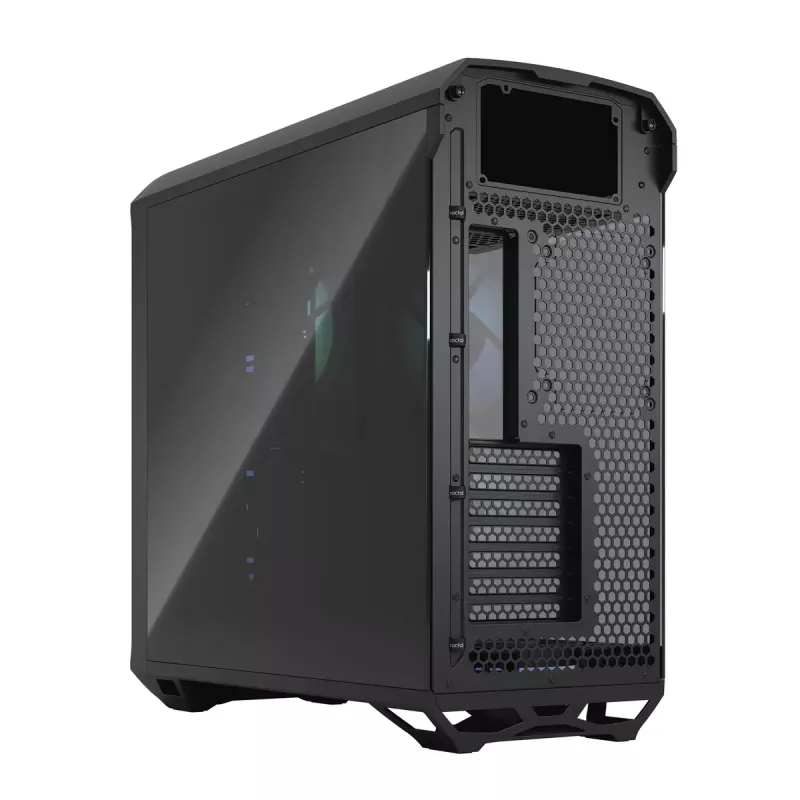 PC-Tower-Gehäuse Fractal Design Torrent Tower Black – unterstützt ATX/EATX/ITX, 2x180-mm-Frontlüfter, 2x3,5-Zoll-Einschübe, 4x2,5-Zoll-Einschübe, gehärtetes Glas
