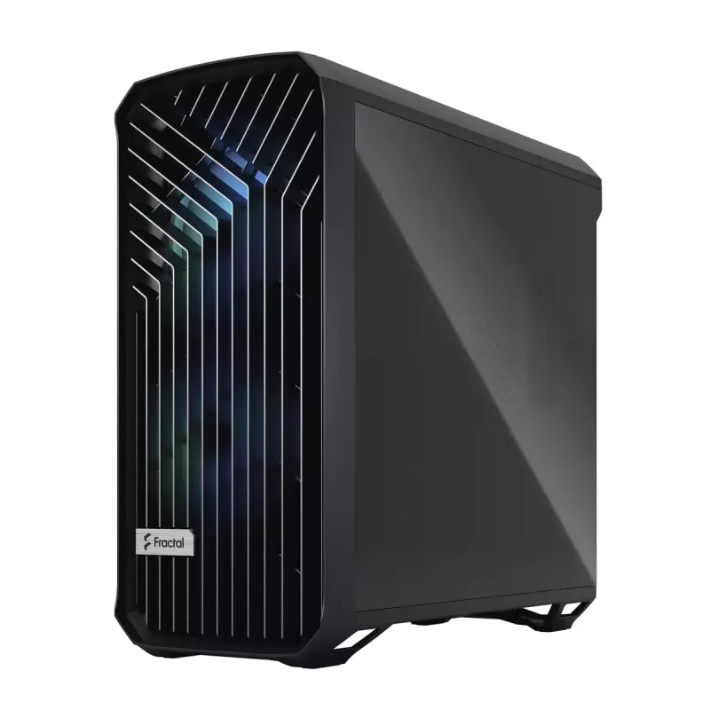 PC-Tower-Gehäuse Fractal Design Torrent Tower Black – unterstützt ATX/EATX/ITX, 2x180-mm-Frontlüfter, 2x3,5-Zoll-Einschübe, 4x2,5-Zoll-Einschübe, gehärtetes Glas