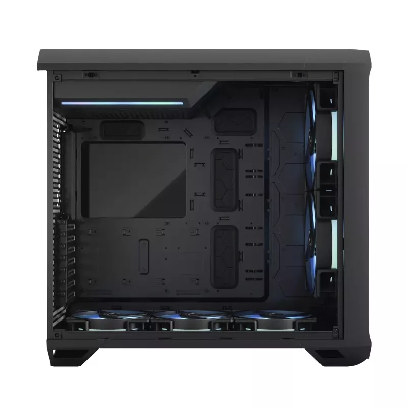 PC-Tower-Gehäuse Fractal Design Torrent Tower Black – unterstützt ATX/EATX/ITX, 2x180-mm-Frontlüfter, 2x3,5-Zoll-Einschübe, 4x2,5-Zoll-Einschübe, gehärtetes Glas