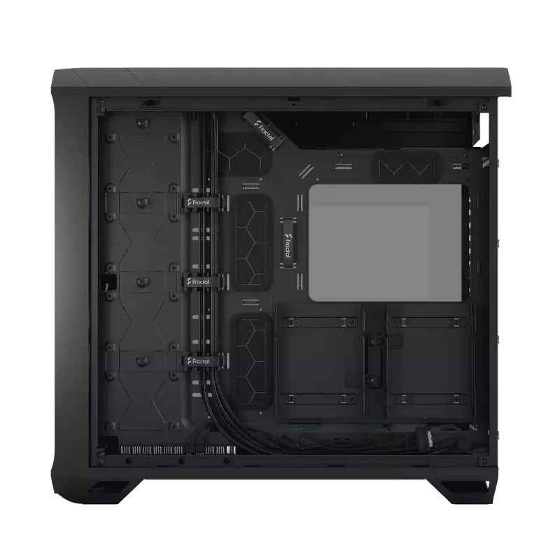 PC-Tower-Gehäuse Fractal Design Torrent Tower Black – unterstützt ATX/EATX/ITX, 2x180-mm-Frontlüfter, 2x3,5-Zoll-Einschübe, 4x2,5-Zoll-Einschübe, gehärtetes Glas