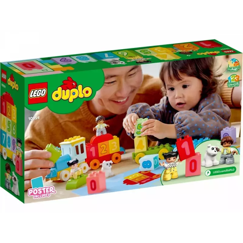 LEGO DUPLO Zahlenzug 10954 – Lernzug mit nummerierten Waggons zum Zählen und Sortieren